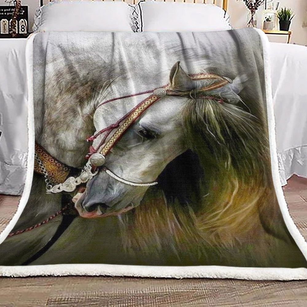 Horse Sherpa Fleece Blanket