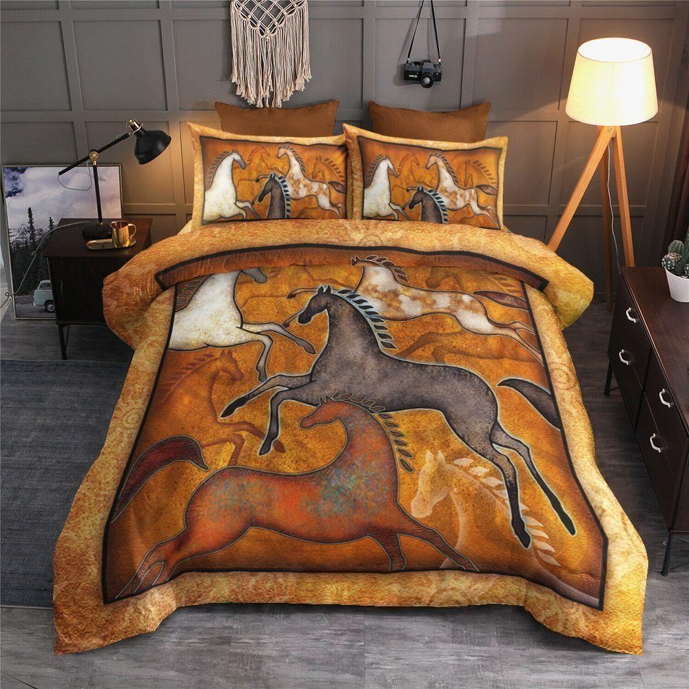 Horse Cotton Bed Sheets Spread Comforter Bedding Set