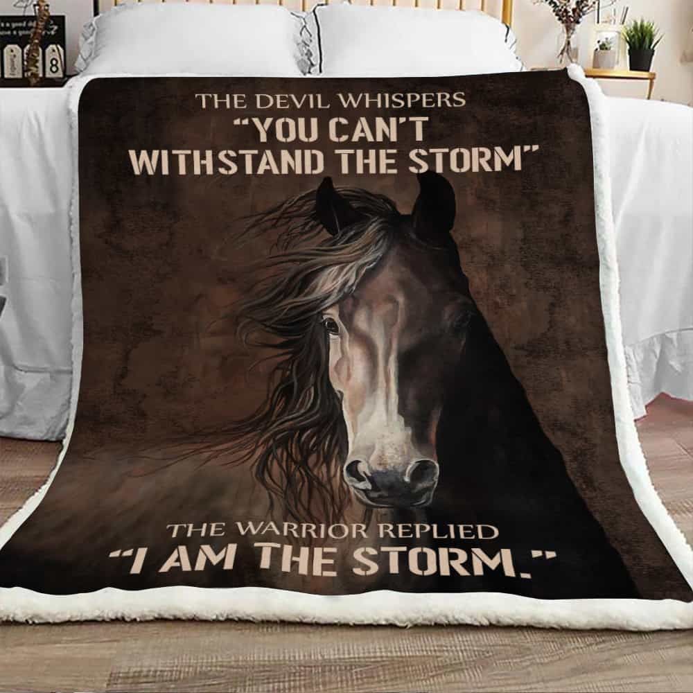Horse I Am The Storm Sherpa Fleece Blanket