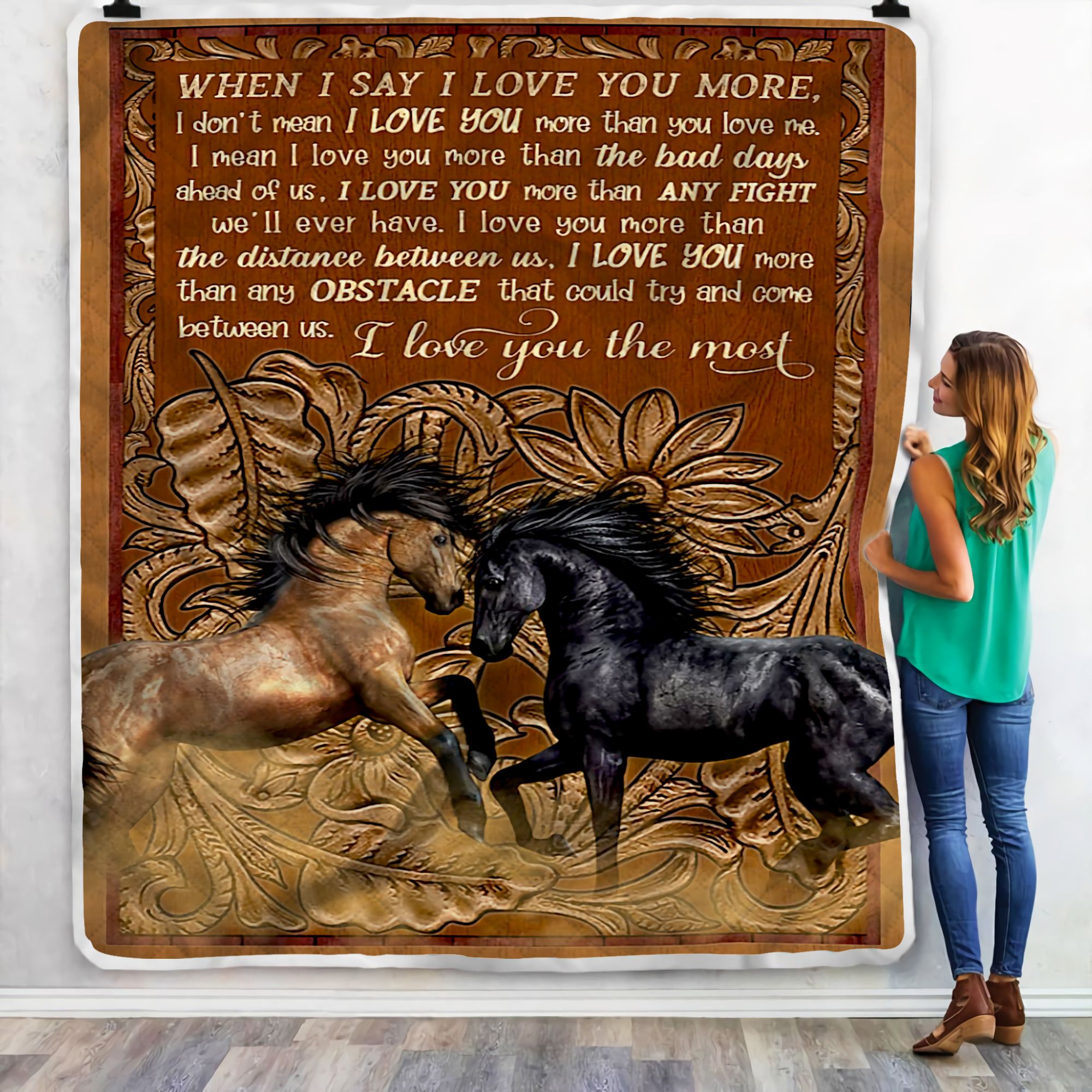 Horse I Love You The Most Fleece Blanket