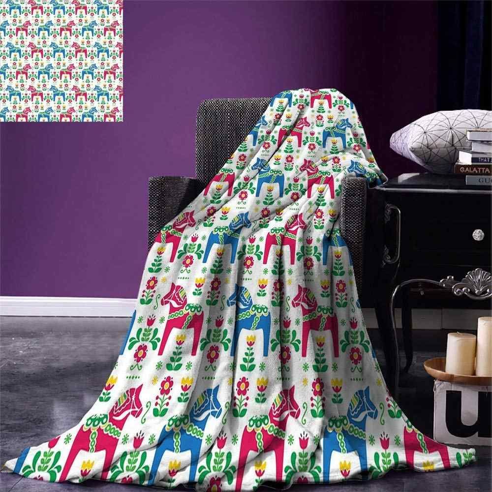 Horse In The Flower Garden Sherpa Fleece Blanket