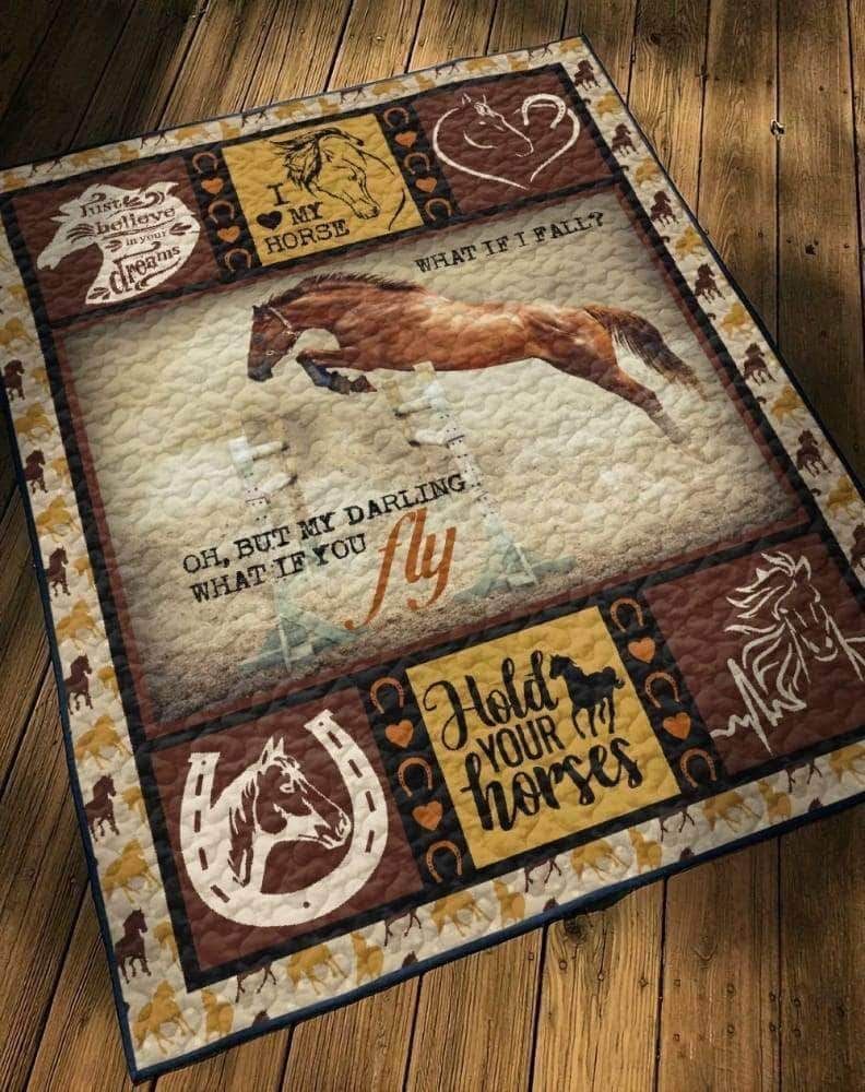 Horse Jumping CL05100052MDQ Quilt Blanket