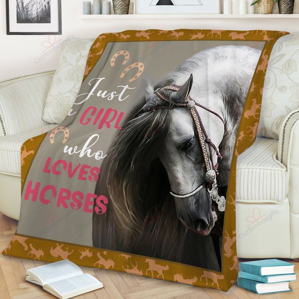 Horse Just A Girl Who Loves Horses Sherpa Fleece Blanket