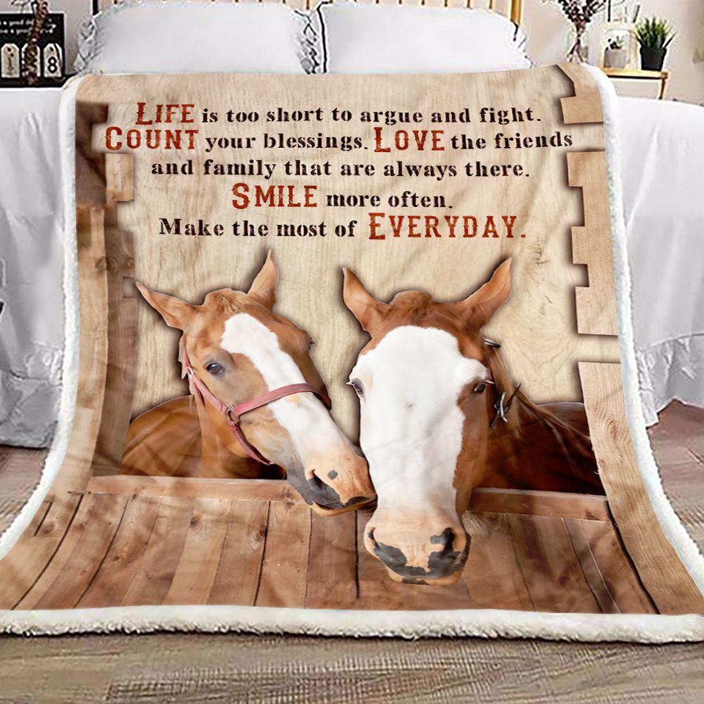 Horse Love Friends And Family Fleece Blanket