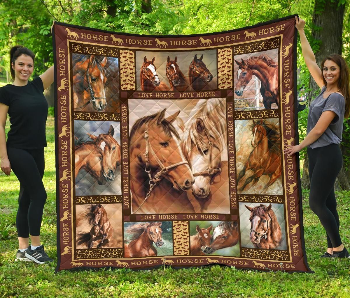 Horse Love Horse Love Horse GS-CL-DT0107 Quilt Blanket