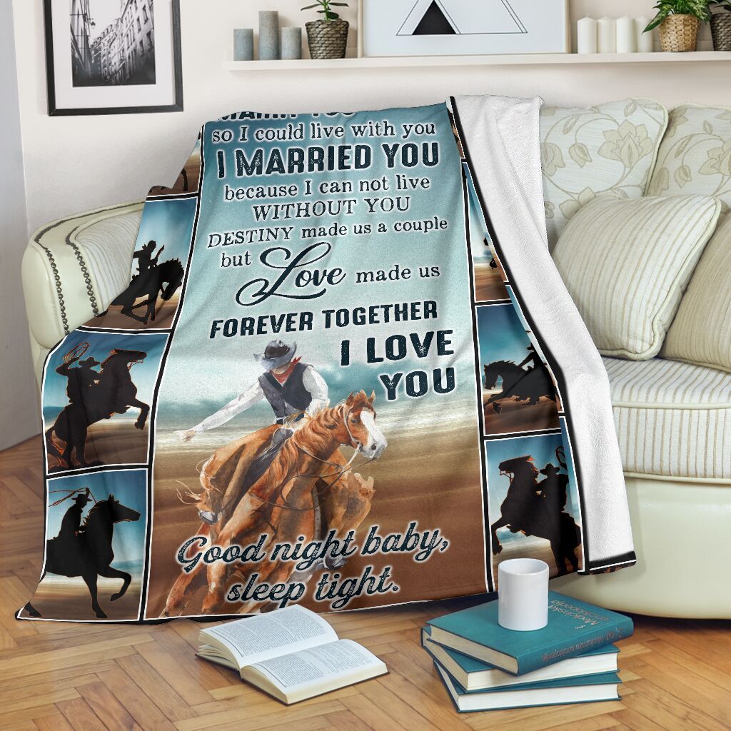Horse Love Made Us Forever Together Sherpa Fleece Blanket