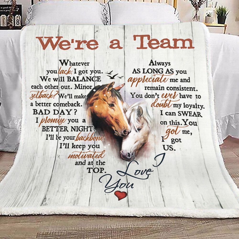 Horse Love We Are A Team Fleece Blanket