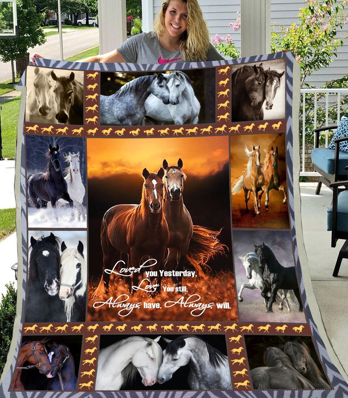 Horse Loved You Sherpa Fleece Blanket
