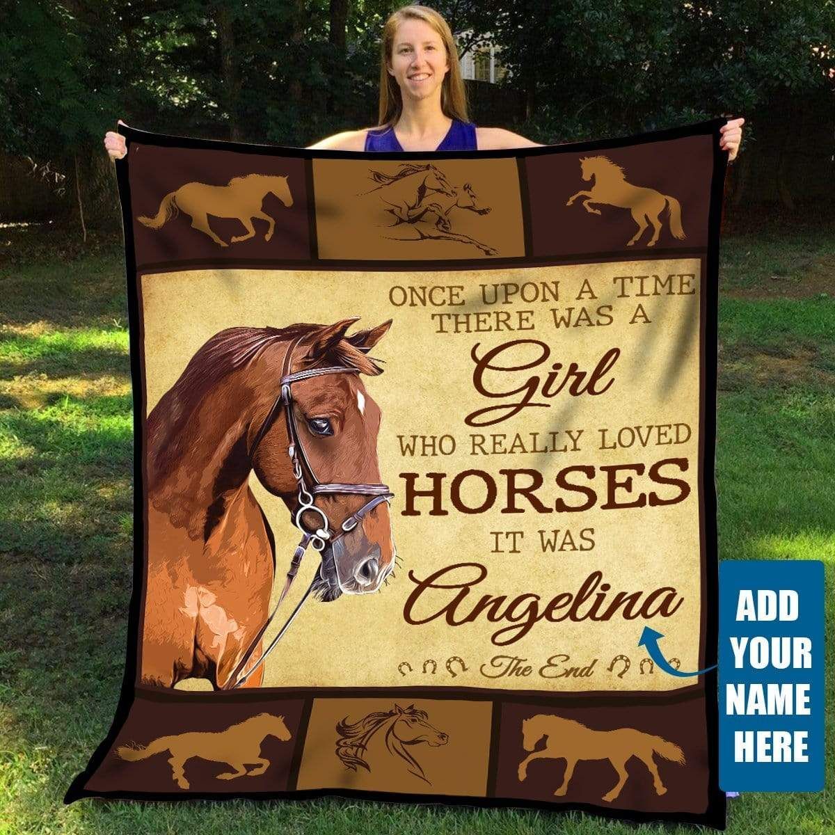 Horse Lover Personalized Fleece Blanket