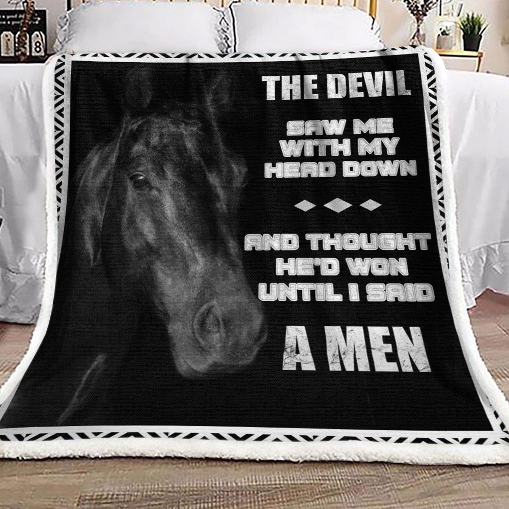 Horse Sherpa Fleece Blanket