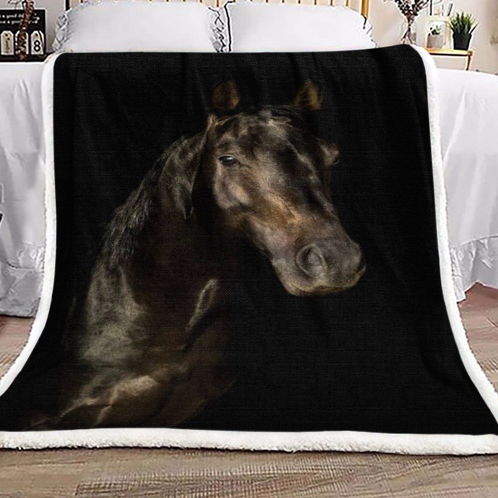 Horse Sherpa Fleece Blanket