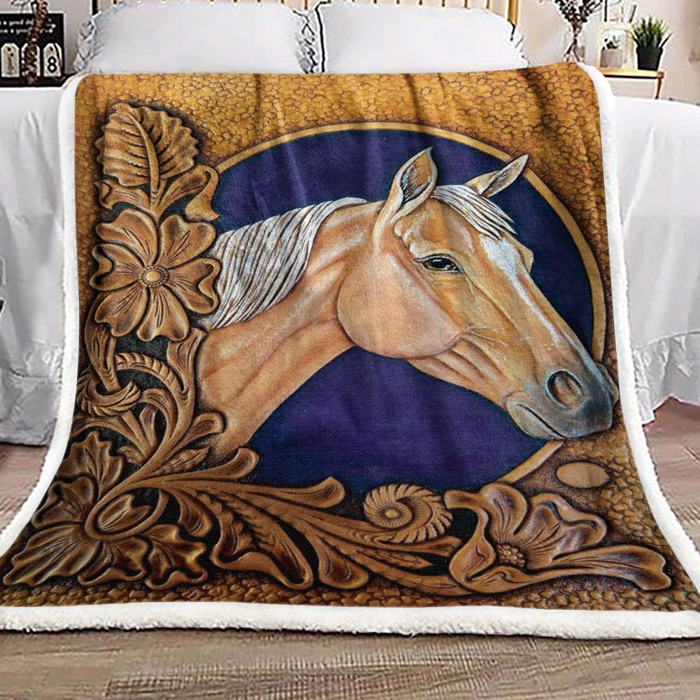 Horse Sherpa Fleece Blanket