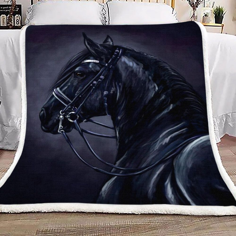 Horse Sherpa Fleece Blanket
