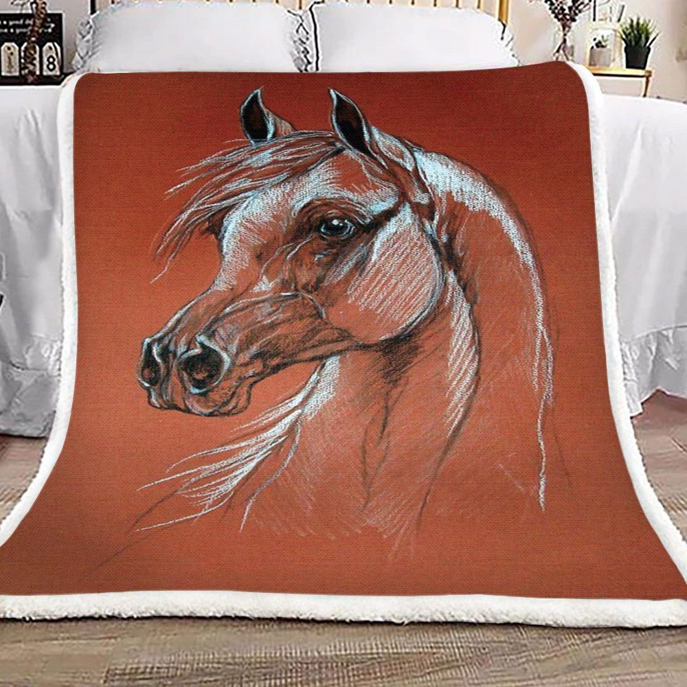 Horse Sherpa Fleece Blanket