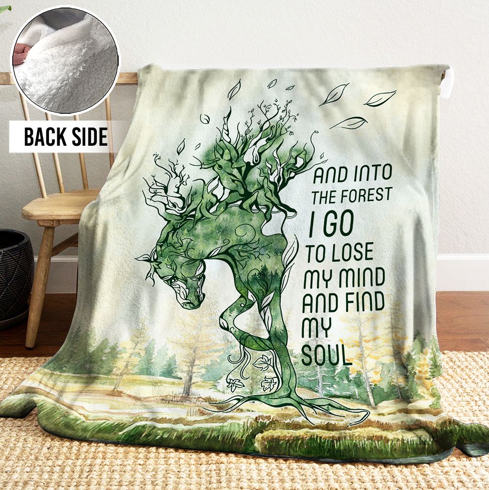 Horse Sherpa Fleece Blanket