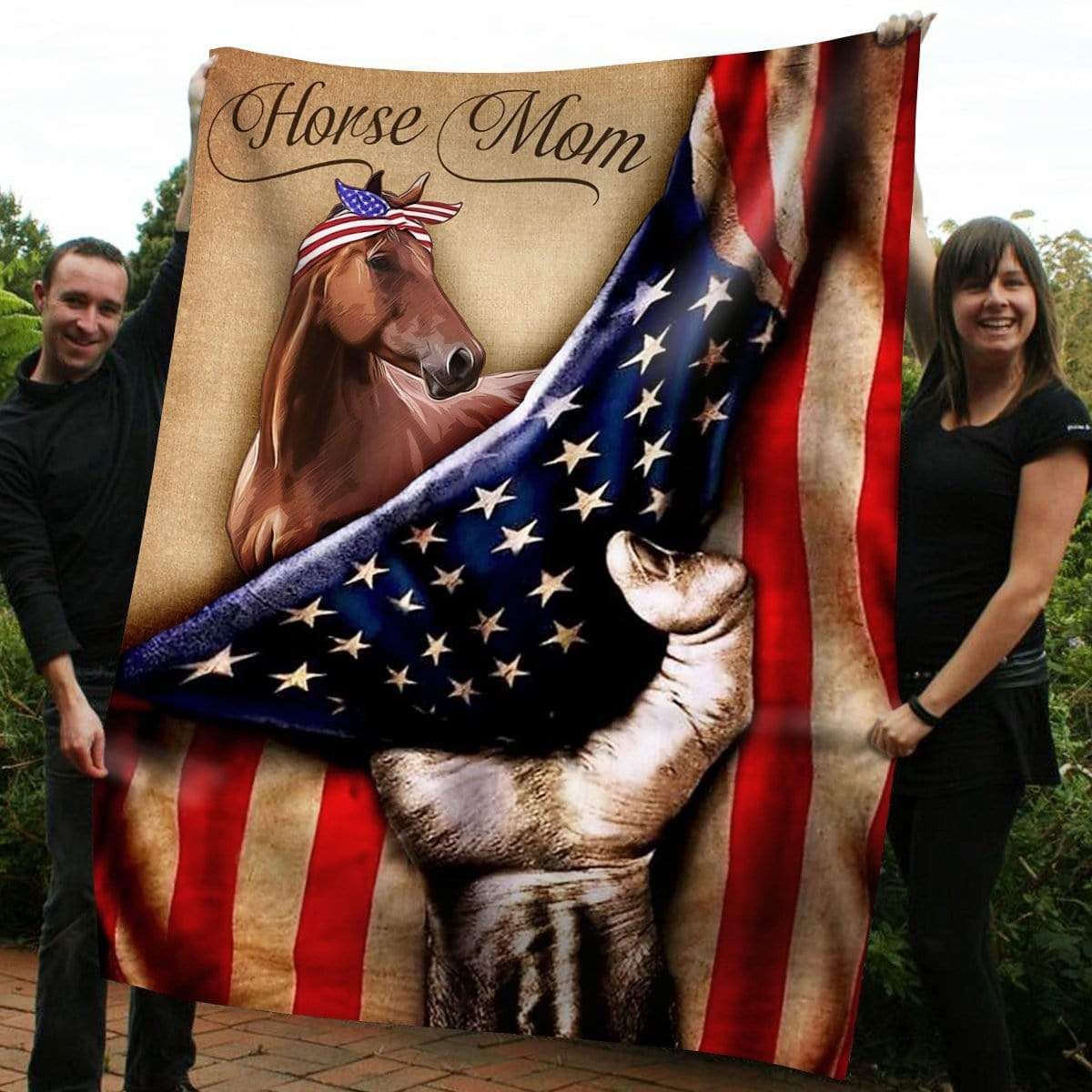 Horse mom Fleece Blanket