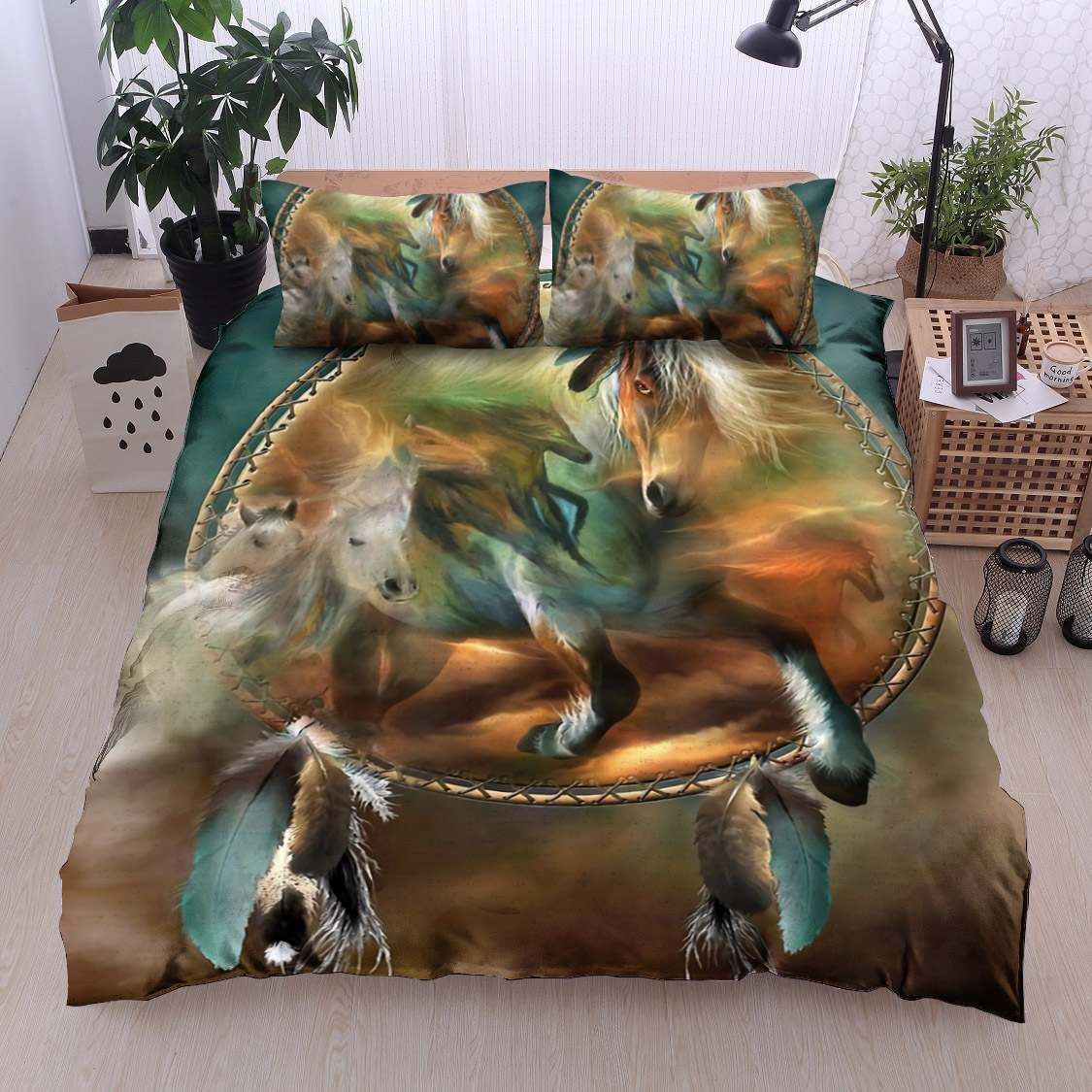 Horse Native American Dreamcatcher Bedding Set