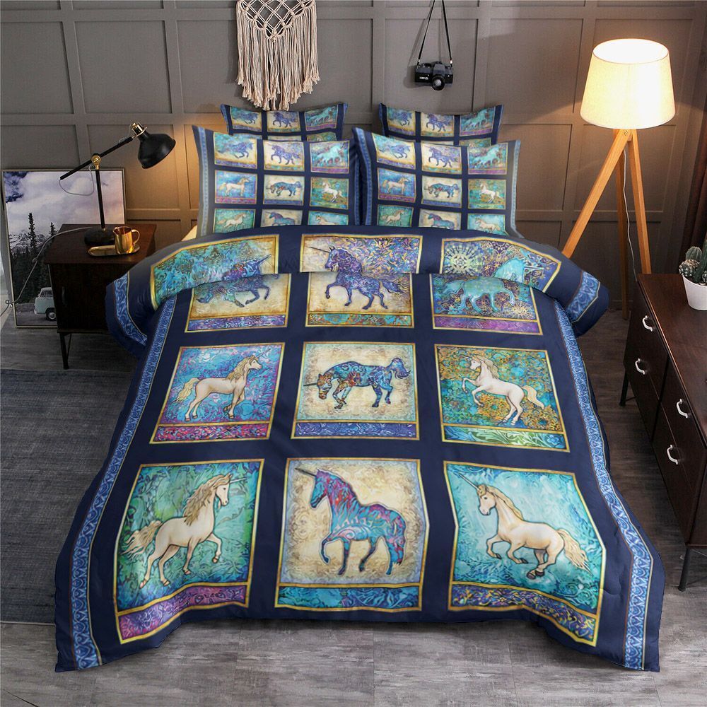 Horse Navy Bedding Set