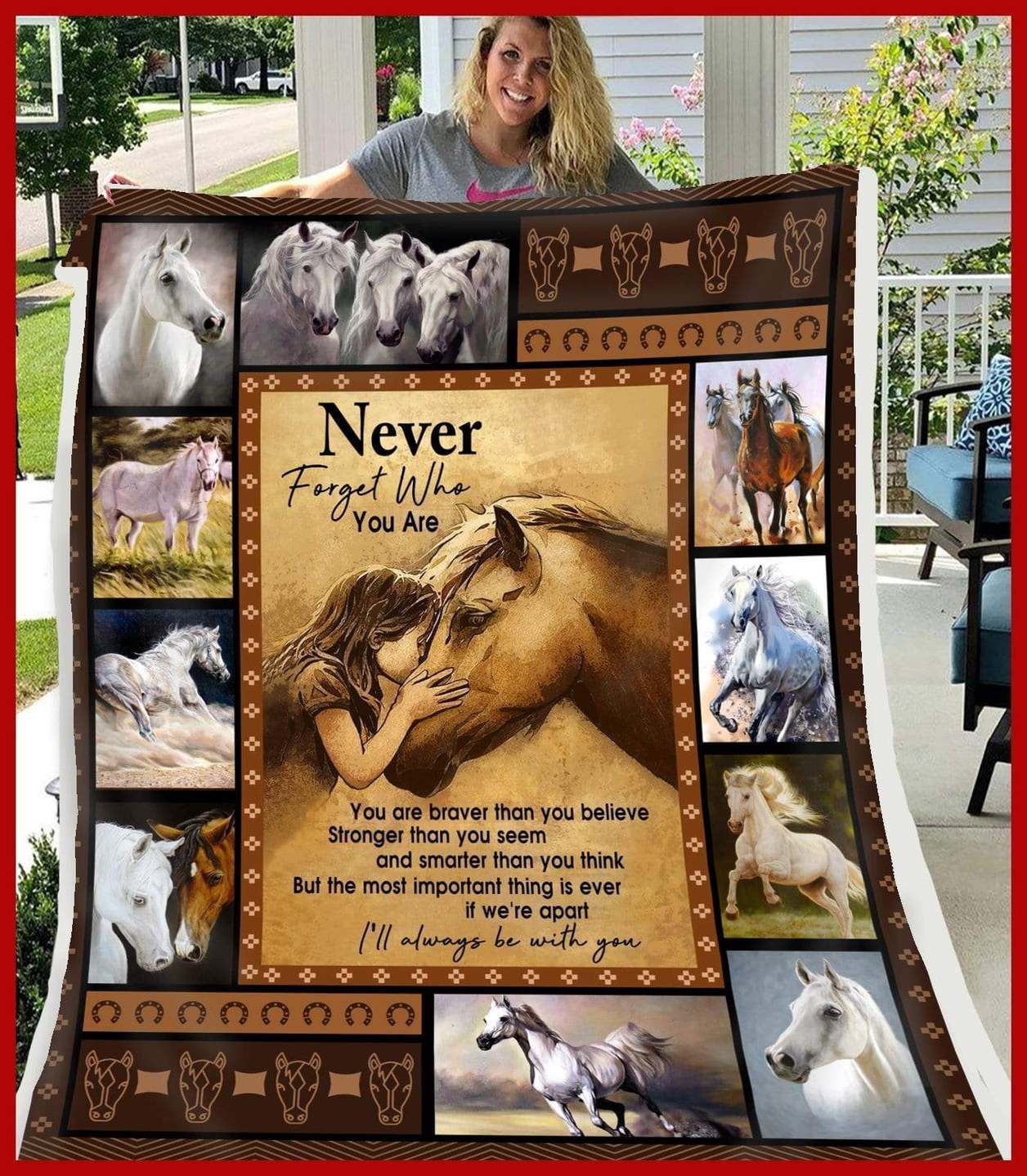 Horse Never Forget Who You Are Sherpa Fleece Blanket