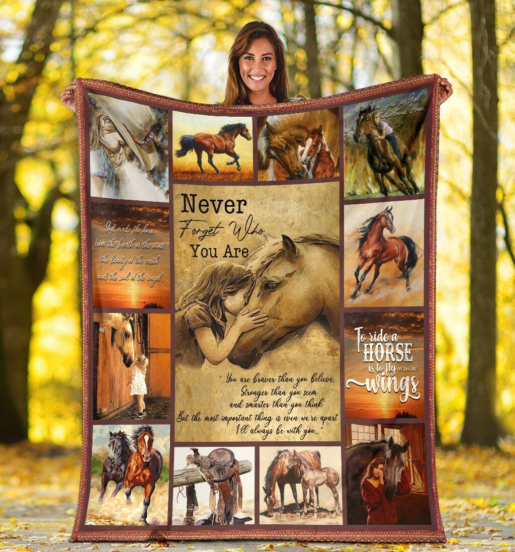 Horse Never Forget Who You Are Sherpa Fleece Blanket