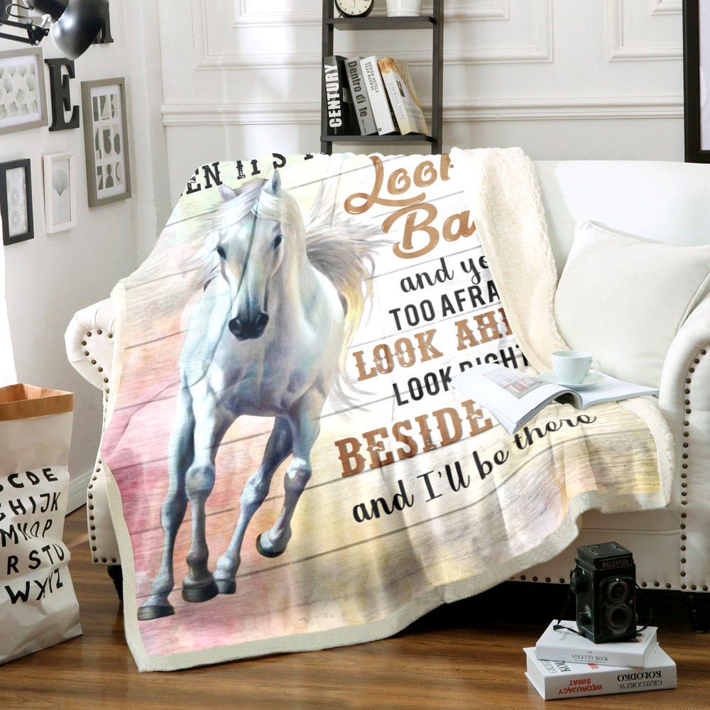Horse Sherpa Fleece Blanket