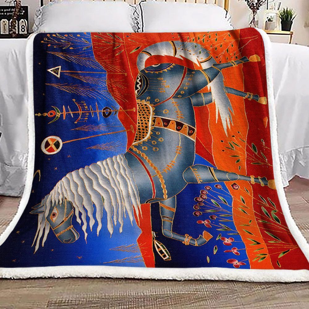 Horse Sherpa Fleece Blanket