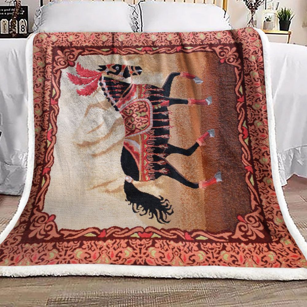Horse Sherpa Fleece Blanket