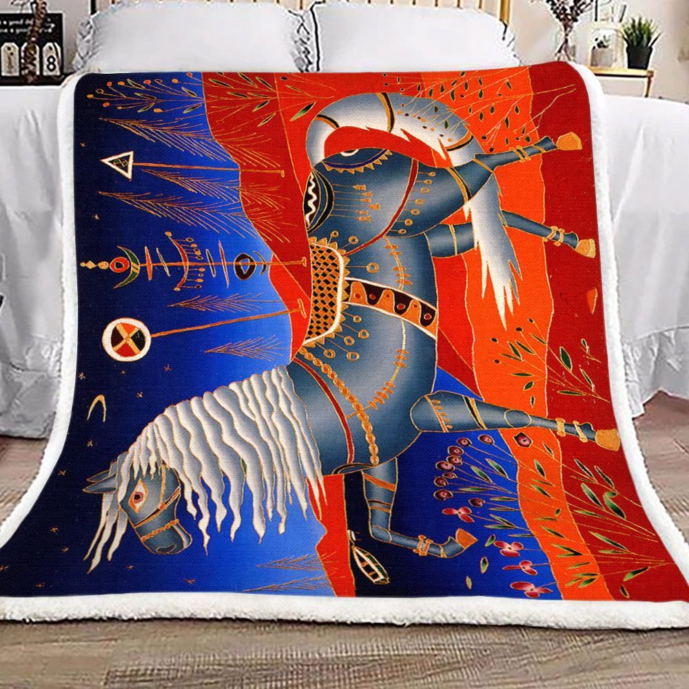 Horse Sherpa Fleece Blanket