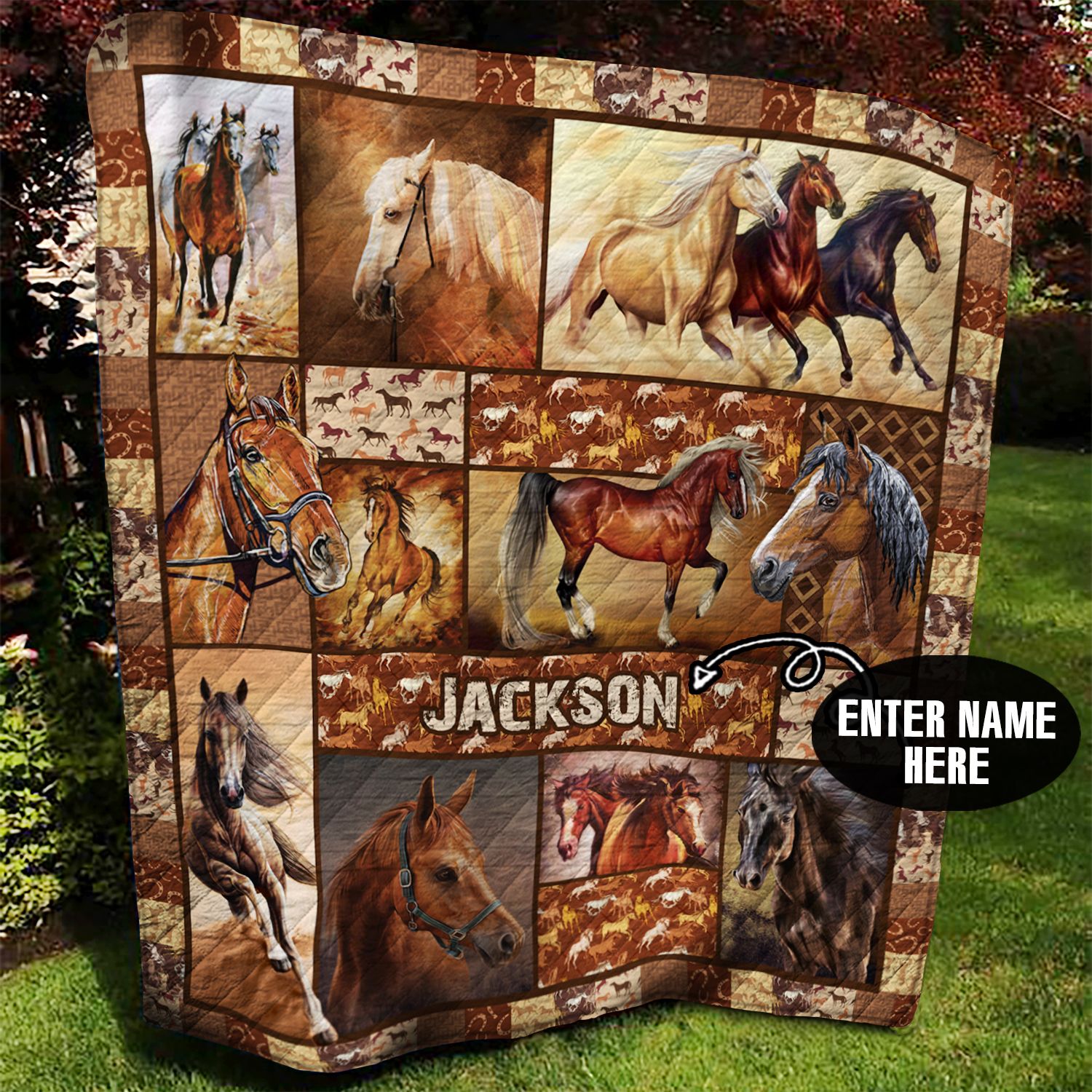 Horse Personalized Quilt Blanket AAA150602TA