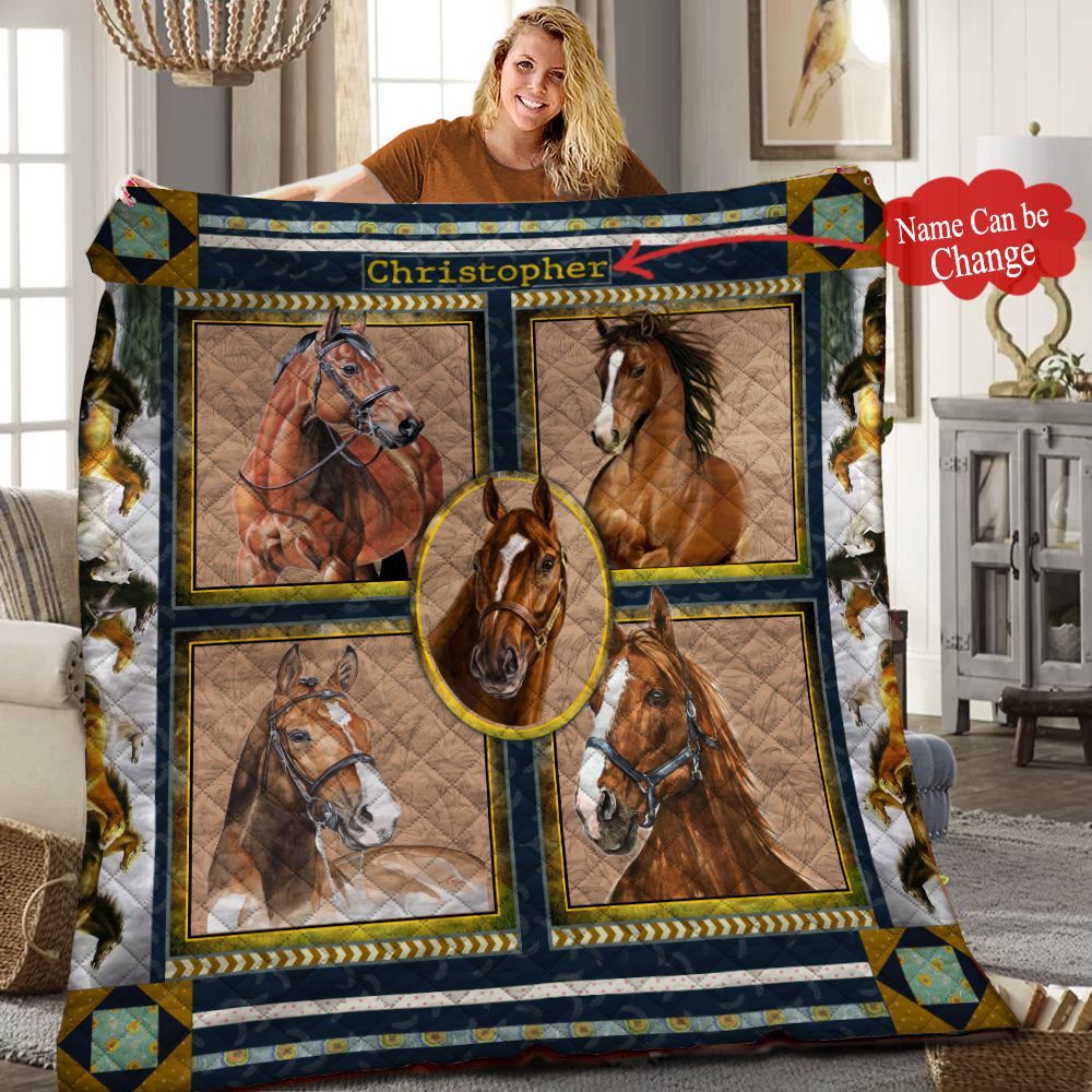 Horse Personalized Quilt Blanket HHH020624NH