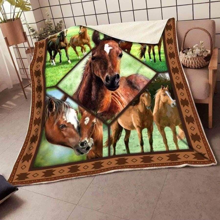 Horse Premium 99 Sherpa Fleece Blanket