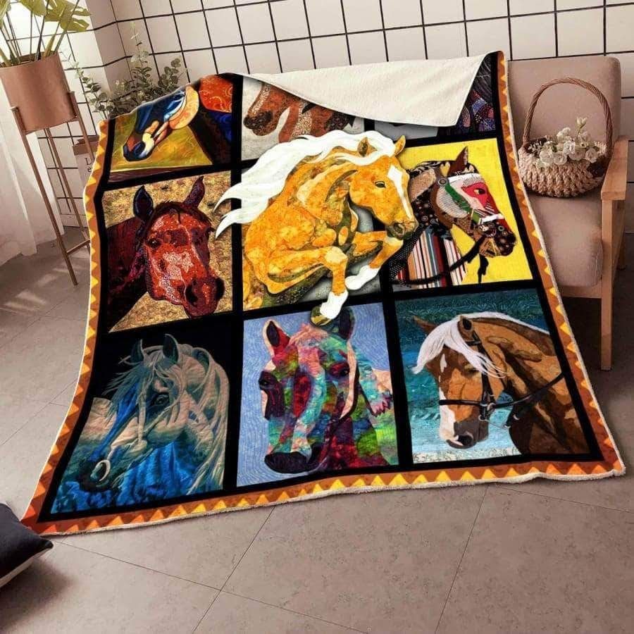 Horse Premium Sherpa Fleece Blanket