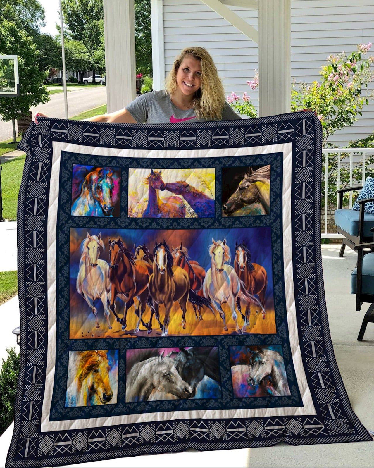 Horse Primary Horse Quilt Blanket DHC3112635TD