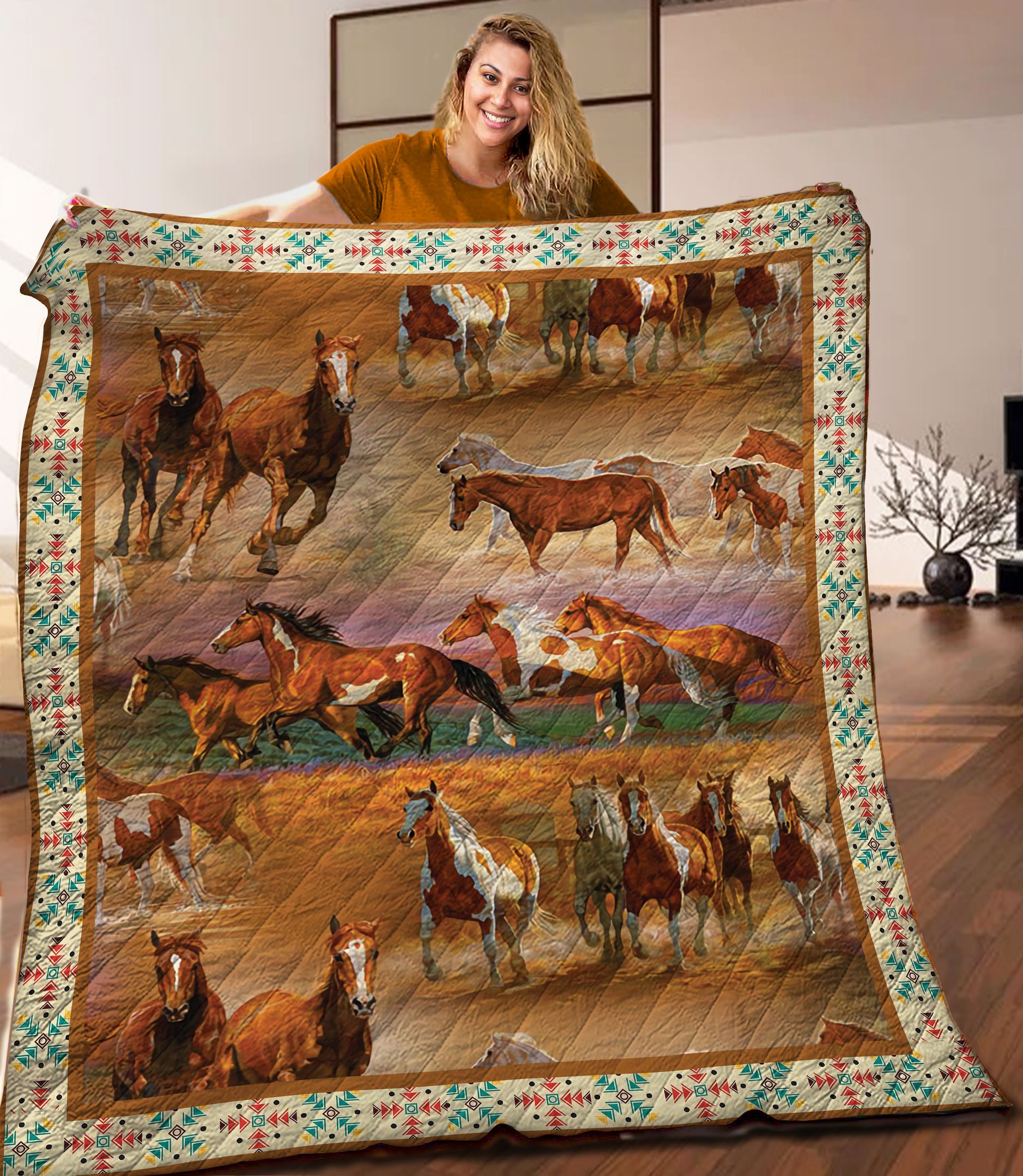 Horse Quilt Blanket C9B010606NA