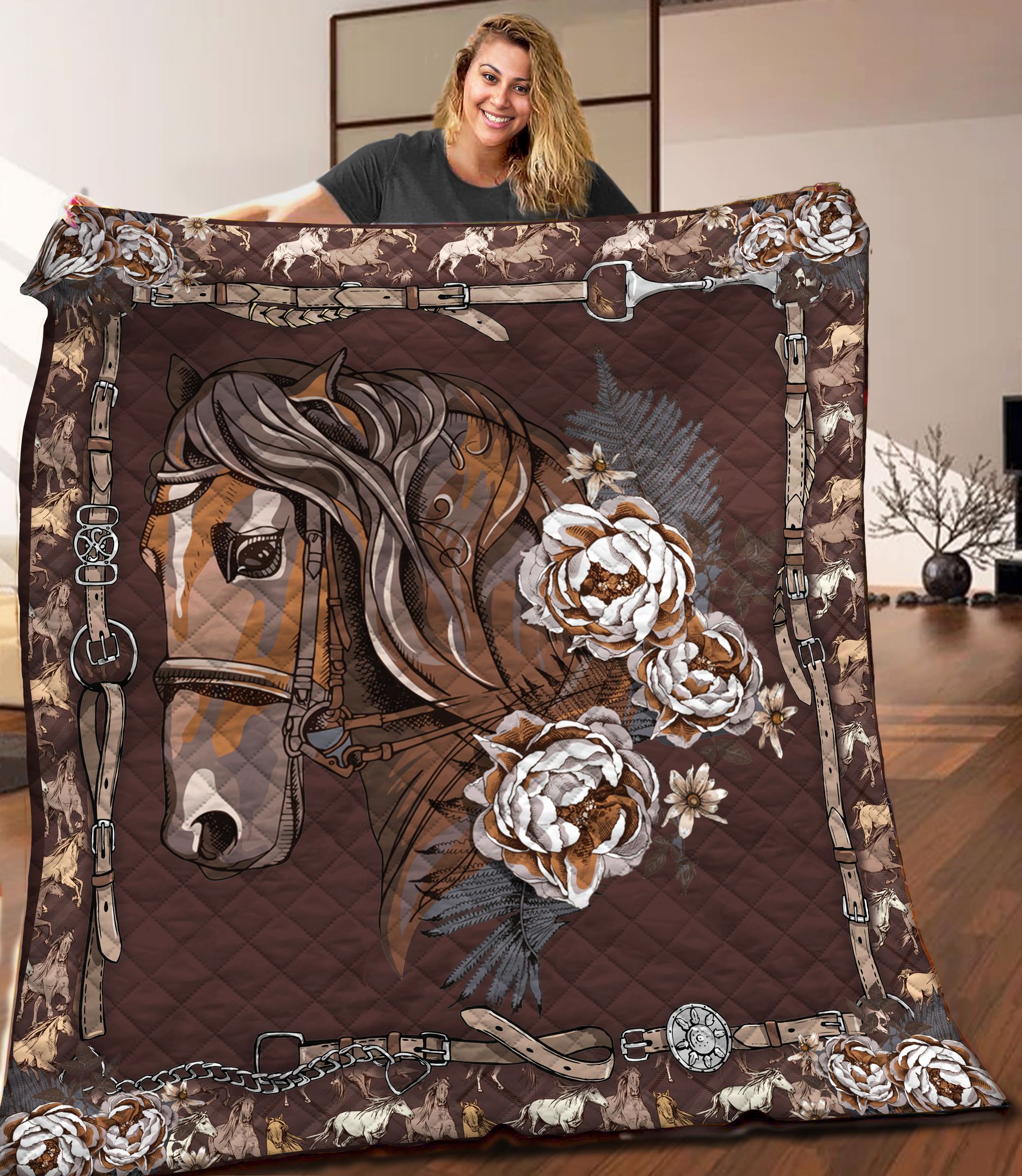 Horse Quilt Blanket C9B020601TA