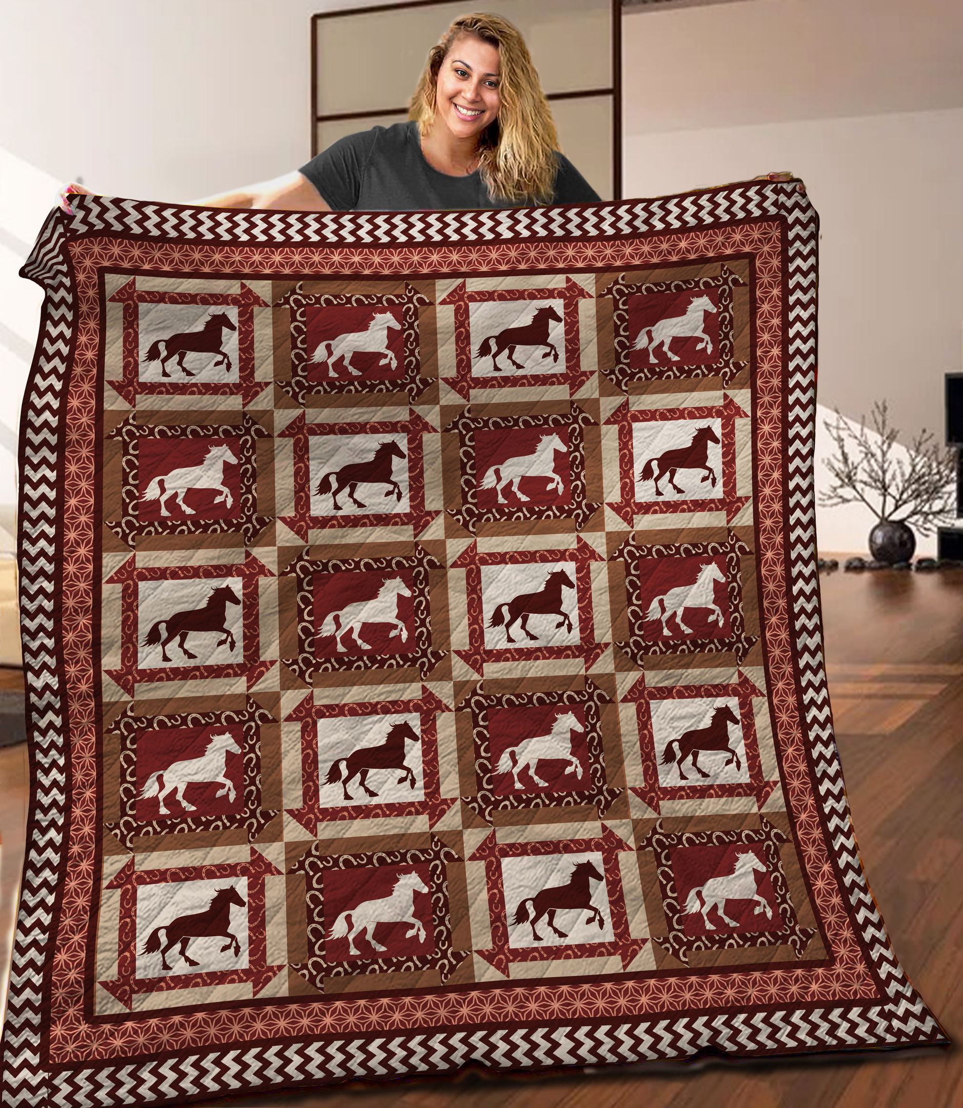 Horse Quilt Blanket C9B030601TA