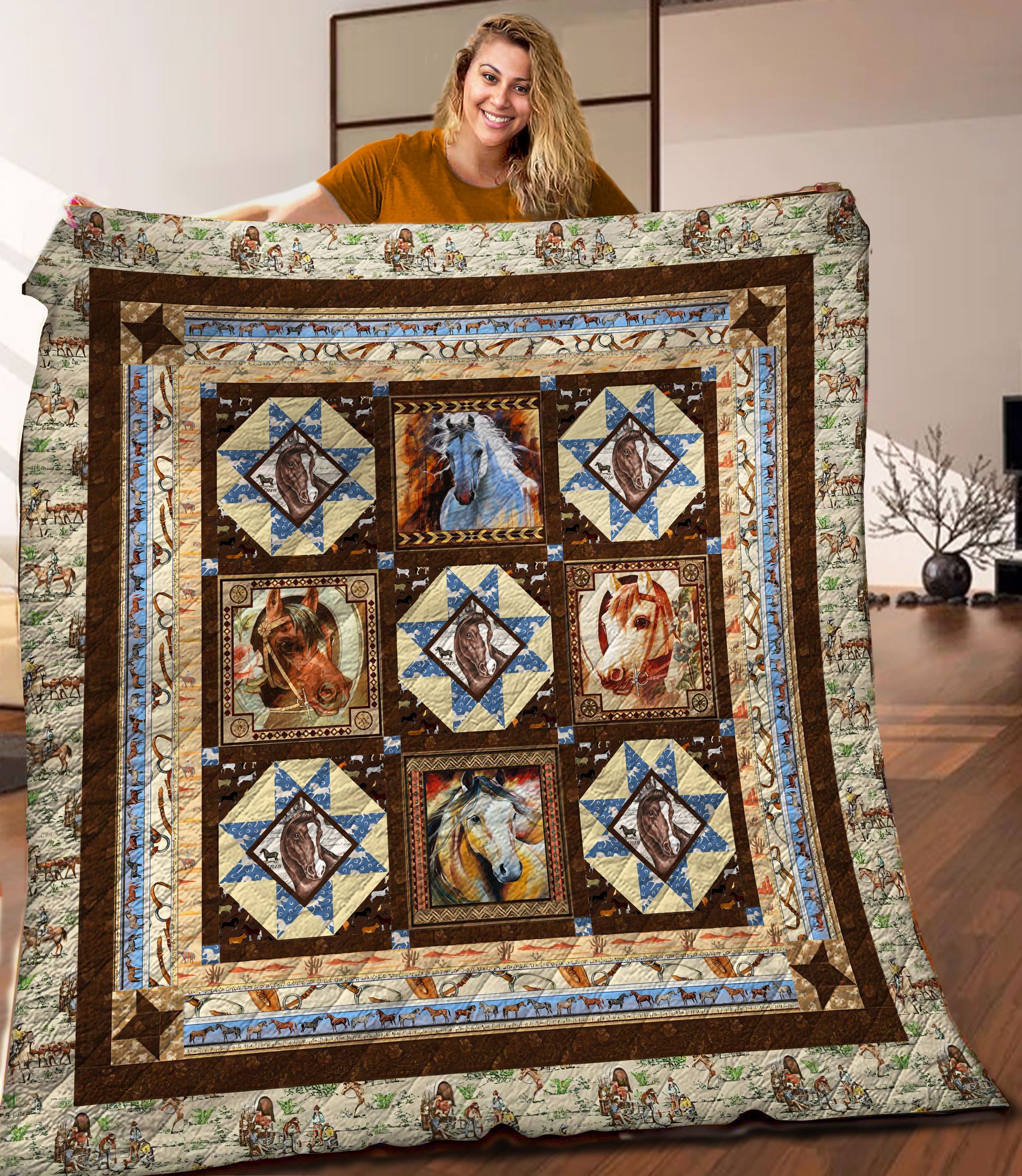 Horse Quilt Blanket C9B150602DL