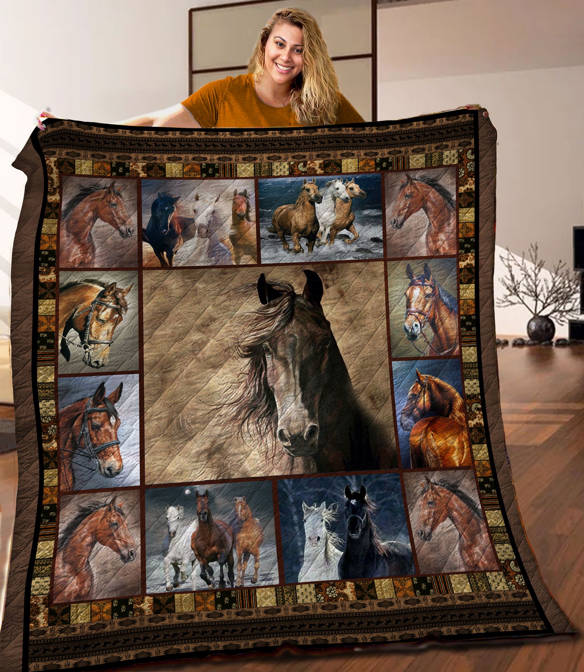 Horse Quilt Blanket C9B160604PT