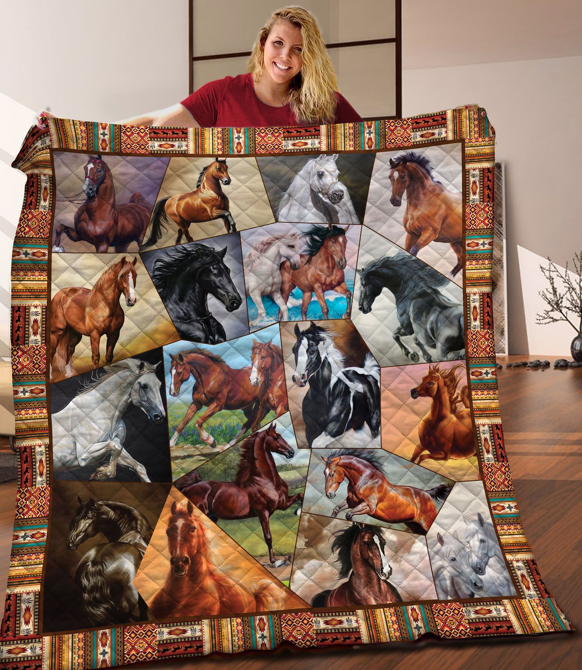 Horse Quilt Blanket C9B240215NM