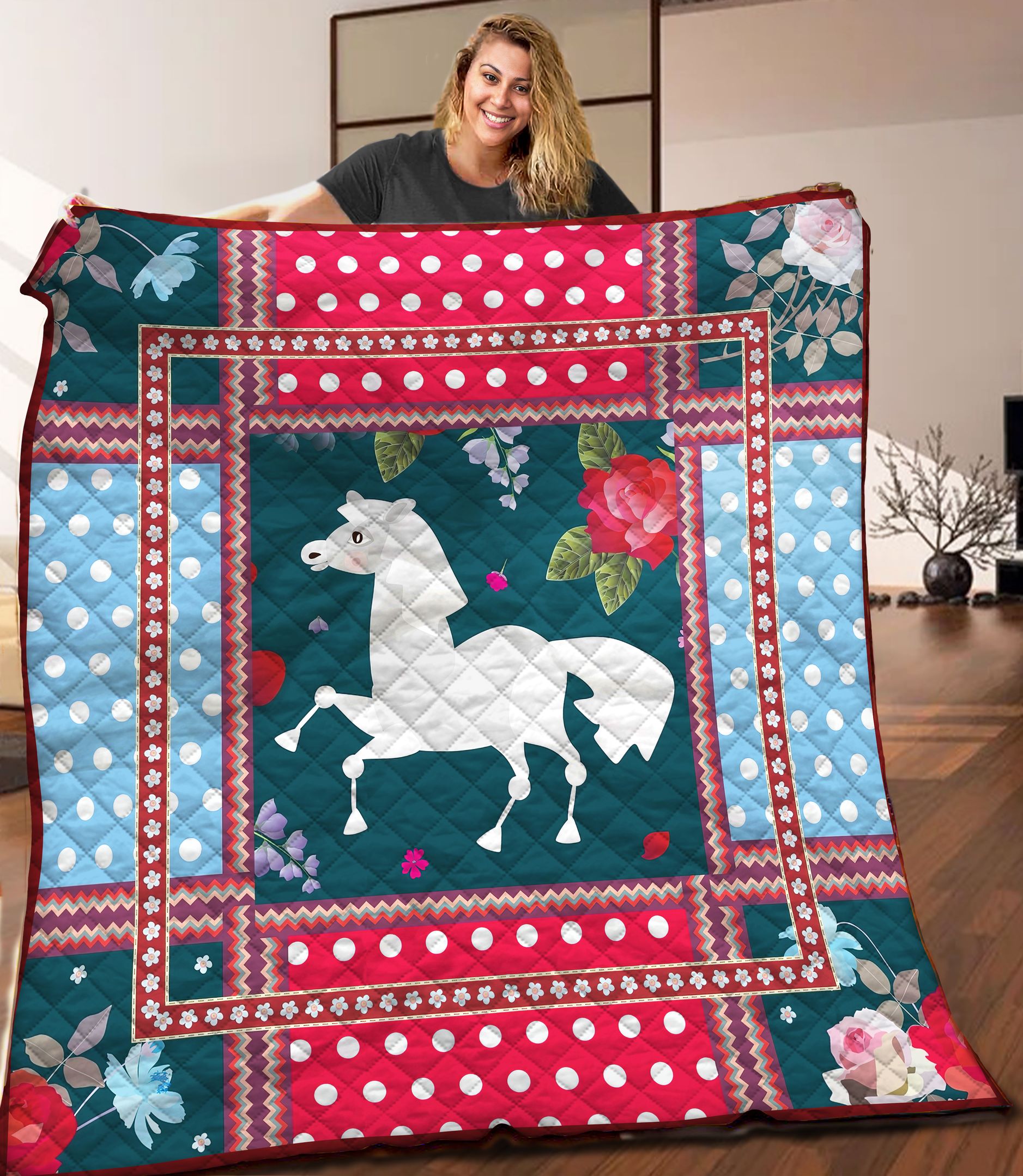 Horse Quilt Blanket C9B28051TA