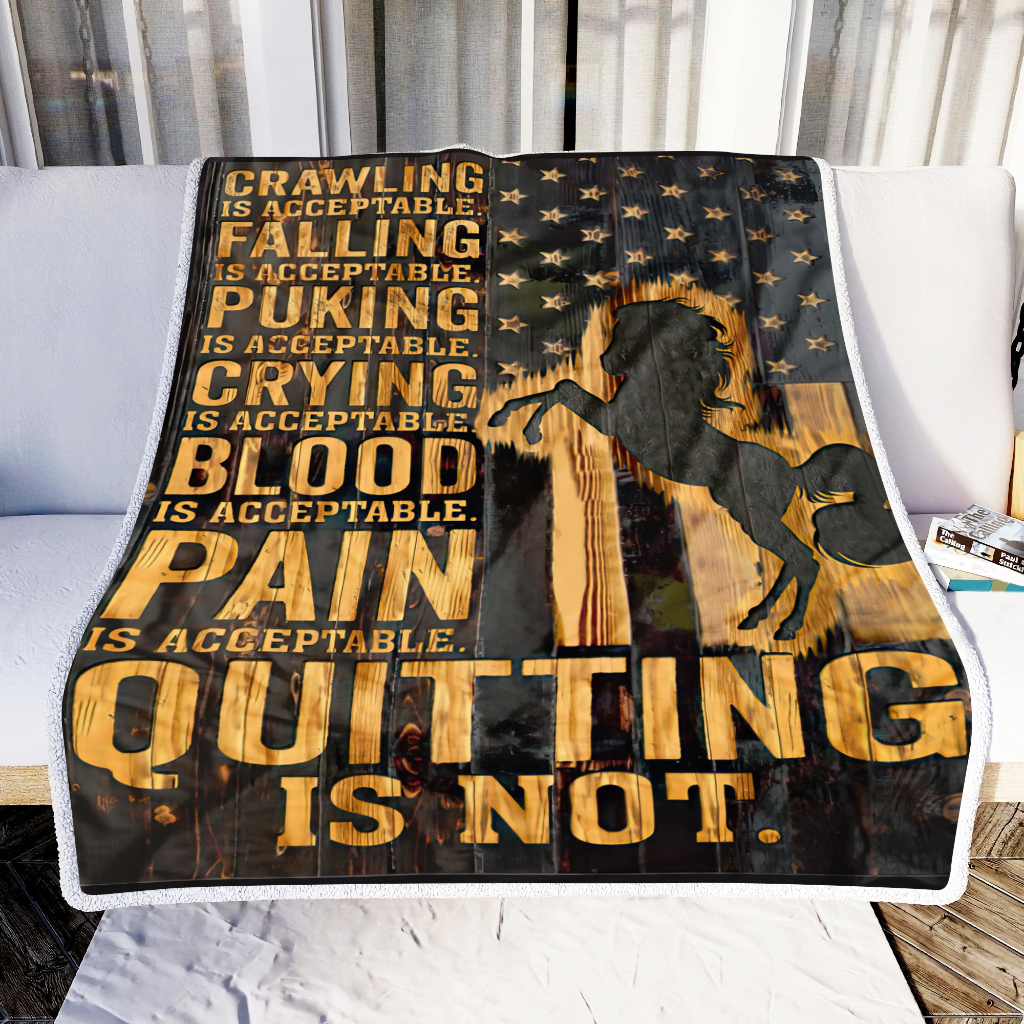 Horse Quitting Is Not Ni1203002YE Fleece Blanket