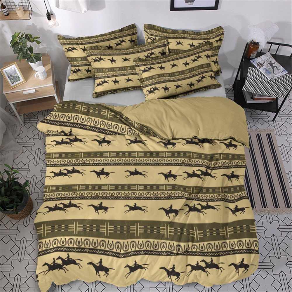 Horse Races Cotton Bed Sheets Spread Comforter Bedding Set