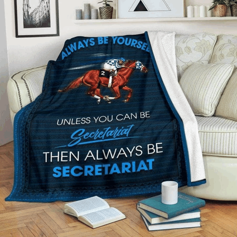Horse Racing Sherpa Fleece Blanket