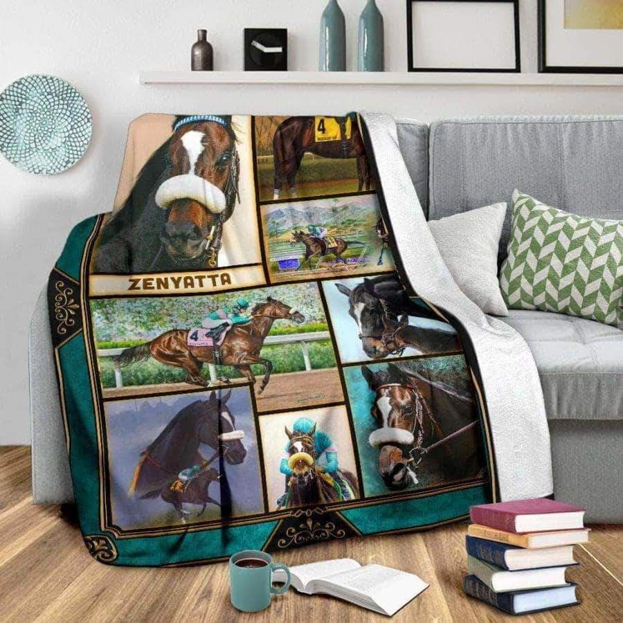 Horse Racing Fleece Blanket