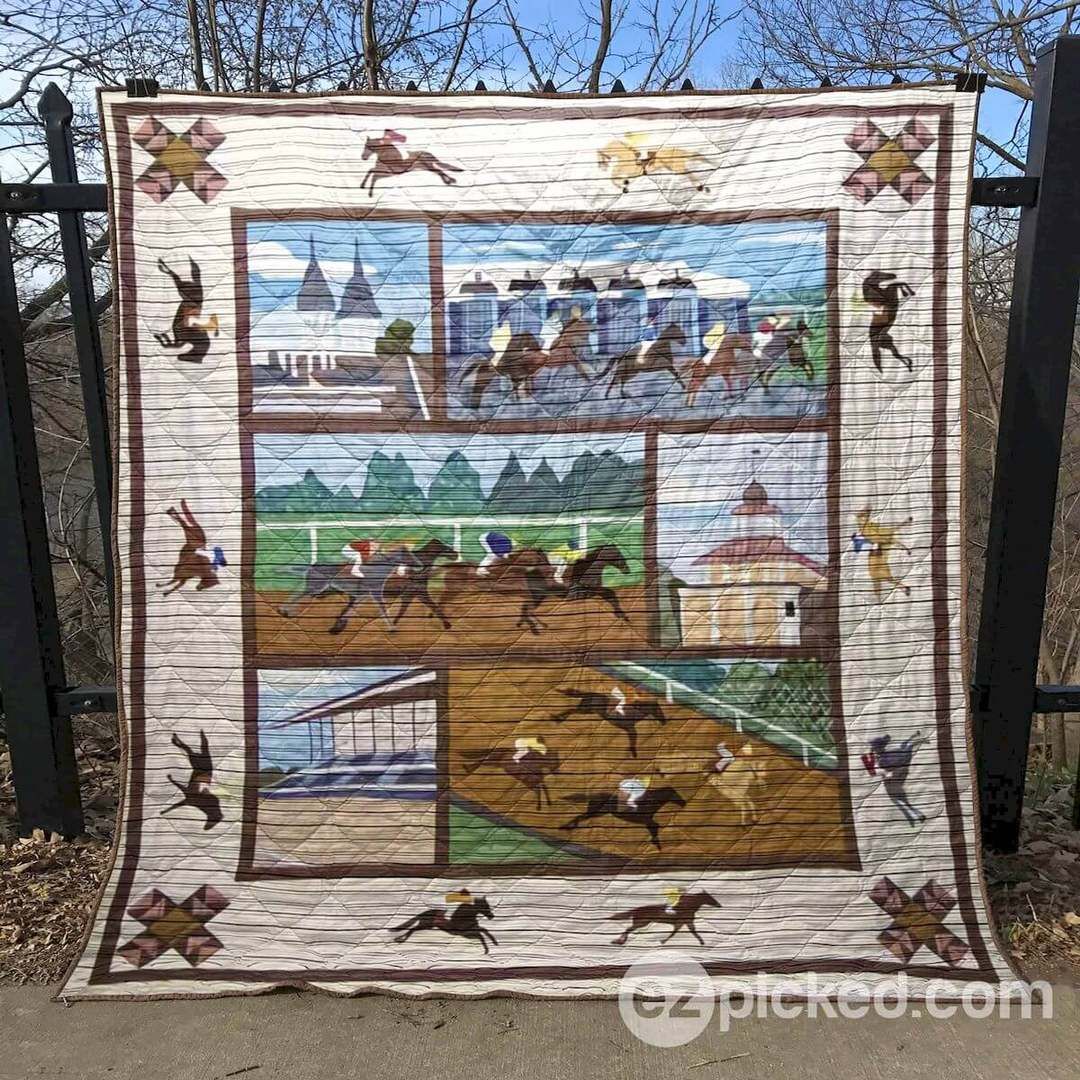 Horse Racing Pk270510 Quilt Blanket