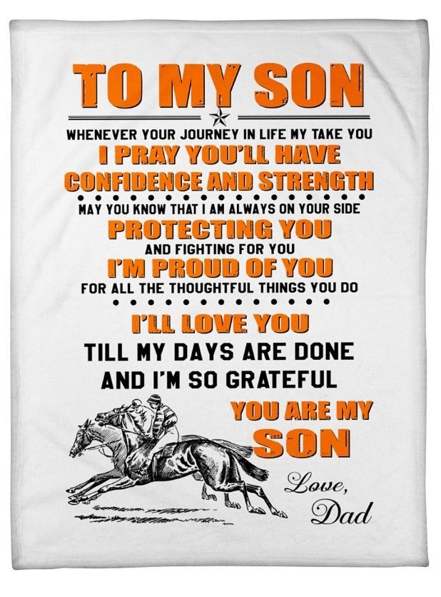 Horse Racing To My Son Sherpa Fleece Blanket