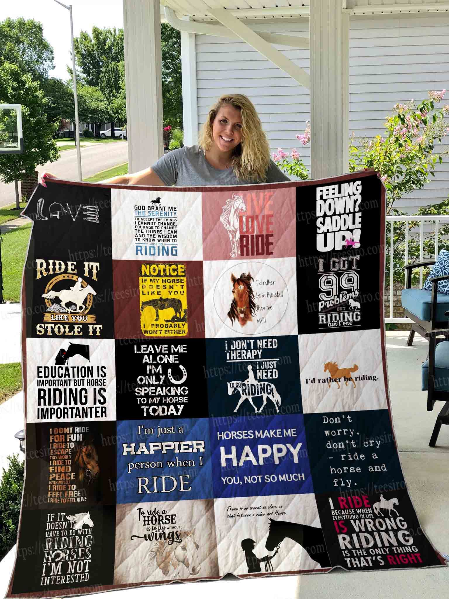 Horse Ride It Like You Stole It Quilt Blanket Dhc04011448Dd