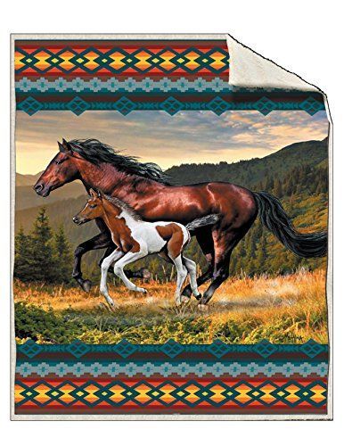 Horse Ridge Sherpa Fleece Blanket