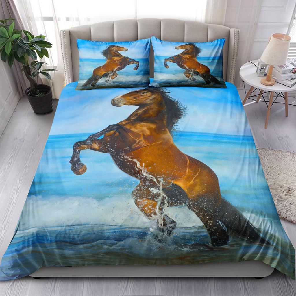 Horse Riding The Waves Bedding Set