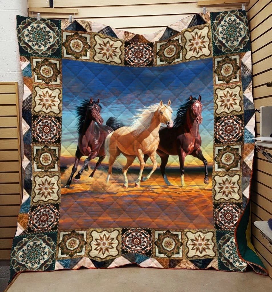 Horse Run Your Way GS-CL-DT0107 Quilt Blanket
